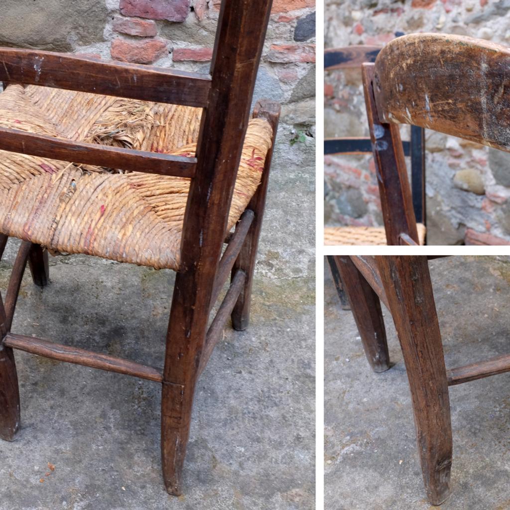 2 sedie vintage legno rustiche impagliate '50 in 50053 Empoli for €25.00  for sale