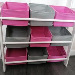 Small toy storage unit, 9 baskets in lovely pink and greys.

Make me an offer. Collection from B24, may be able to deliver depending on location.