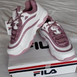 Fila trainer's, children's size 2.5, in pink and white, cost £40 accept £20, still in box with tags on, never worn