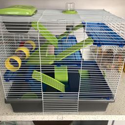 Very good condition with multiple floors , toys , 2 x house beds within cage , water bottle , food dish , pet carrier , sawdust , bedding , food etc , absolutely everything you need and all in excellent condition