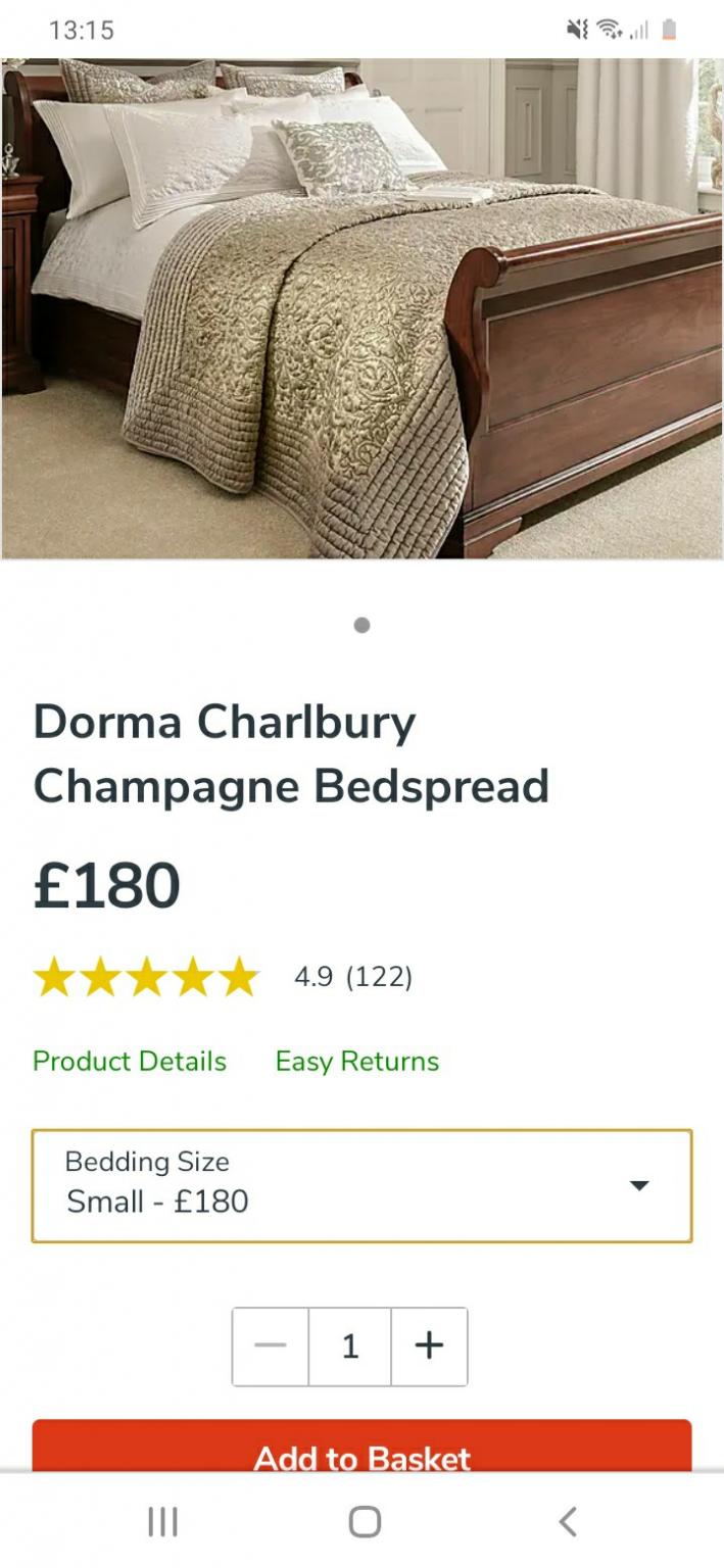 Dorma charlbury bed throw 235x235 in S65 Rotherham for £130.00 for sale