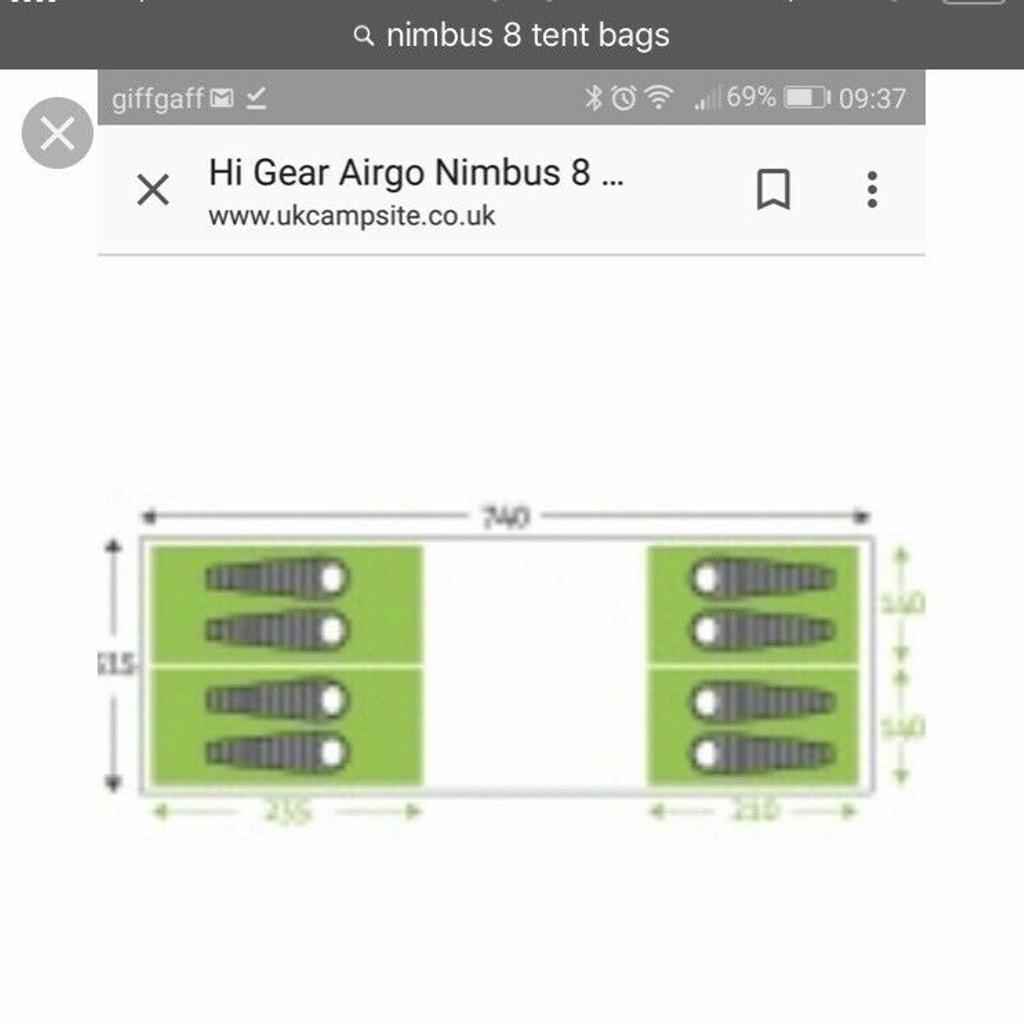 Hi gear airgo store nimbus 8 dimensions