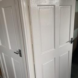 Internal doors in 2 sizes. Good condition and complete with hinges and handles. 
3 doors sized 198 cm high by 76cm wide.
2 doors sized 198cm by 68cm wide. Collection only after Thursday 3rd June.
