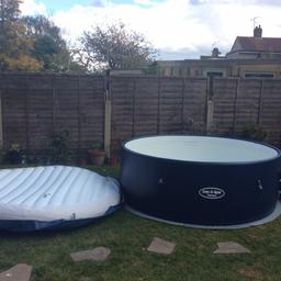 Rare, 2m wide hard walled, inflatable Lay-Z-Spa in very good condition without any tears or holes. The blue Monaco hot tub is big in size for many occupants. Great for hot tub parties! We’re also including Lay-Z-Spa ground mat, chlorine tablets and new filters. Comes with hand pump and box. We have owned it for 2 years now and there are a couple of marks which do not effect working condition. Well looked after and cleaned regularly. We’ve upgraded now so not needed.
Collection only please