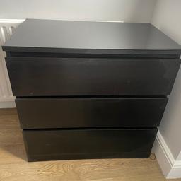 Black set of 3 drawers from IKEA 6 months old. Size 49 cm W 78cm D 81cm LNeed to pop up the 3 shelves to go back inline as seen in picture. Collection Romford rm7        
