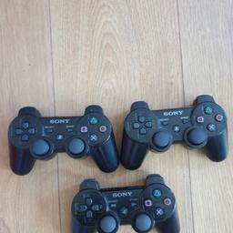 Three Playstation controllers. They have been stored for years and not used. They all look to be in good shape. I dont have the ps3 anymore to give them a go. Only asking for £20. Sold as seen. Thank you. Collection only. TW5 next to hounslow west station