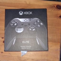 comes with box and case
elite black controller 
grips on back missing 
original thumbsticks are torn 
there is stick drift so either selling for parts or for someone who wants a really bad gaming experience 
£10 or best offer