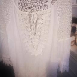 Georgeous white lacy top  made in italy make