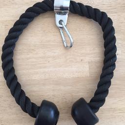 Brand new, never used.
Perfect for building strong biceps and triceps. This rope is exceptionally hard-wearing and comes with rubber grip ends for maximum comfort.