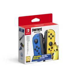 Free Standard Delivery – All items Brand New & Fully Warranted – The Chelsea Gamer – In the Business of Happiness.

LIMITED STOCK

Gear up in style with the Nintendo Switch Joy-Con Pair Fortnite Edition! It includes a uniquely designed yellow Joy-Con and blue Joy-Con, 500 V-Bucks & a download code for in-game cosmetics.

The versatile joy-con offer multiple surprising ways for players to have fun.

Two joy-con can be used independently in each hand or together as one game controller when attached to the joy-con grip (sold separately).

They can also attach to the main console for use in handheld mode or be shared with friends to enjoy two-player action in supported games.

Each joy-con has a full set of buttons and can act as a standalone controller and each includes an accelerometer and gyroscope motion sensor, making independent left and right motion control possible.