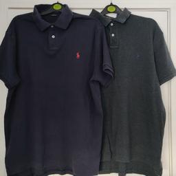 2 RL. Polo shirts size large. Soft touch material. 1 navy, 1 grey. £10 for both. Excellent condition from a smoke free and pet free home. Collection Wallasey CH45 or will post for additional cost. PayPal accepted.