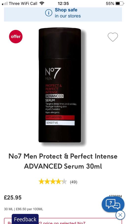 Buy & Sell South West London Streatham Common - South West London - Photos for No7 Men Protect & Perfect Intense AdvancedSe