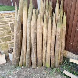 72 wooden posts 4 to 5 ft. 1 pound each or £50 the lot. Buyer to collect.