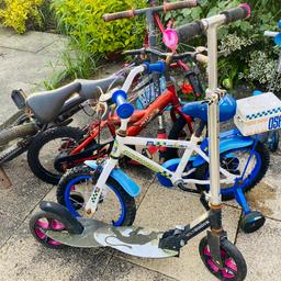 3 bikes & 4 scooters - not in great condition at all. For repairing or body parts.