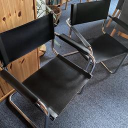 Ich verkaufe schöne Echtlederstühle an Selbstabholer. Bei Bedarf sind auch noch mehrere vorhanden. 
5€ pro Stuhl.