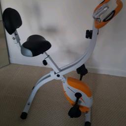 Folding exercise bike.
LCD display with computer function,
Calories, speed, time, pulse.
Fully functional. Collection Gravesend or small fee delivery