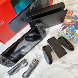 Grey Nintendo Switch, excellent condition- bought at Christmas so only 6 months old, used once or twice.

Comes with:
- Pokemon Sword
- Both joy con's - brand new, no marks or
 joystick problems with either,
- Unopened straps.
- Joycon holder controller.

Docking Station has no marks and includes all wires.

Any questions please ask 😊

Collection only - Northfield, B31