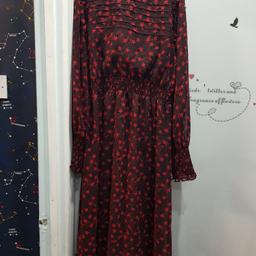 ladies dress by topshop size 12. excellent condition.  long black and red dress.