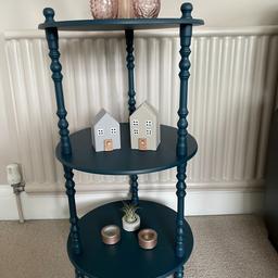 A useful side/hall table which has been newly painted using Frenchic 'After Midnight'.  
Measurements:- 40cm diameter and 73cm tall