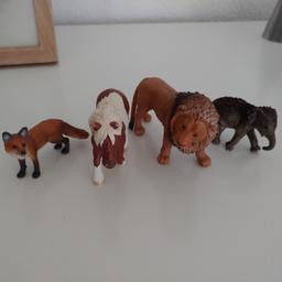 Fuchs, Pony, Löwe, Babyelefant