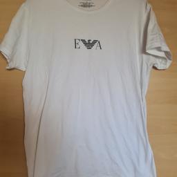 mens white armani tshirt size large 
worn once