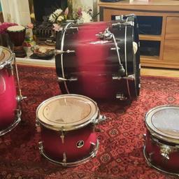 Sonor Shure 4 piece drum kit.
Originally bought for £1000.

Fair condition, some damage from use.
Sold as seen, drums only (no stand)
Large drum has damage (see image)
Collection only from BR1/Downham area