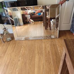 taskers large glass mirror and Next table and 2 chairs only 12 mths old for 25.00 in immaculate condition no longer needed collection only
