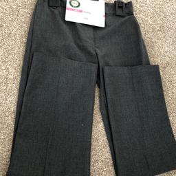 Brand new girls M & S school trousers. Age 9-10yrs. Part of a set of 2 however my daughter only wore one pair of trousers. It says bootleg style on the label however they are more straight leg than bootleg. 
From a smoke and pet free home.