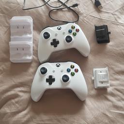 2 x Xbox one controllers 2 x batteries 1 x charger Excellent condition COLLECTION ONLY PLEASE .