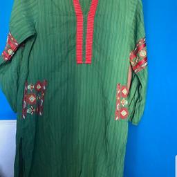 khaadi kurta in cotton. size 10. excellent condition. have two embroiled pockets.