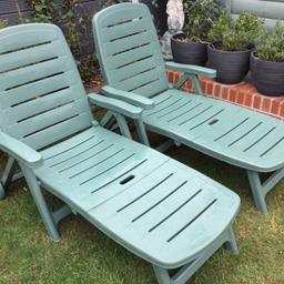 A pair of reclining sun loungers by flair, with wheels for easy moving.in perfect condition.
£40 each or £70 the pair. Collection only but could possibly deliver locally