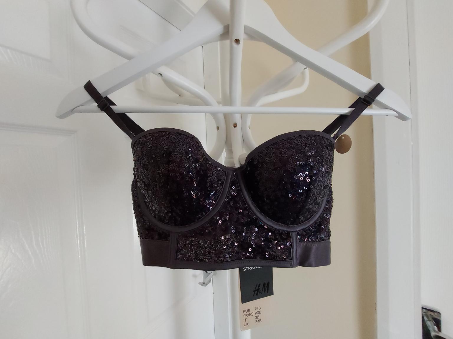 H&M Bra size it 3b us 34b eu 75b padded underwired black