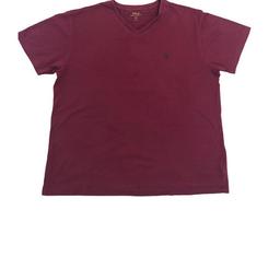 Mens Polo Ralph Lauren Burgundy V Neck T-shirt Size Large Excellent Condition