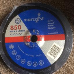 Marcrist 850 Metal Cutting Disks
Raised centre.

230 x 6 x 22.23
9” x 1/4” x 7/8”

I have qty x 5 available
Price: £1.50 each.

These can be posted to you for extra cost.