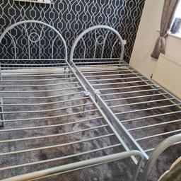 Two single bed frames only no mattress included, one frames slightly thicker then other, beds have been dismantled ready to collect 
No offers 
£25 for both