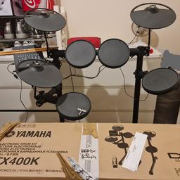 Like new Yamaha DTX400K electronic drum kit for sale. Hardly been used, comes complete with all parts, cables and manuals and in original box and packaging. Includes drumsticks.

Collection in UB2 or W13 area. Can post at buyers cost.

Any questions just ask. Open to sensible offers.