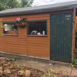 Large wooden garden shed 12 1/2 feet long 7 1/2 feet wide.Very good condition with two glass windows.Water tight,no leak roof..Looking for a quick sale hence the price.