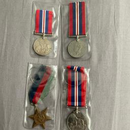 WW2 BRITISH MEDALS 1939-1945 ALL 4 FOR £40 CAN DELIVER NATIONWIDE FOR £4.75 OR COLLECTION FROM BELOW ALSO

WANTED GOOD QUALITY ITEMS FROM SINGLE PIECES TO FULL HOUSE CLEARANCES .
Open 7 Days Including Bank Holidays ,
New stock arriving weekly.
Like my page to keep up to date with new arrivals  
https://www.facebook.com/VINTAGEBARGAINSUK/
Open Every day
Monday to Friday 9am – 4pm
Saturday / Sunday 10am – 4pm
Todaysyesterdayuk
UNIT 1-2 
Holmeroyd Road 
Doncaster 
DN6 7BH
Situated between Woodlands