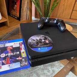 Good condition & Perfect working order
PlayStation 4 Slim 1TB Unboxed
FIFA 21
Call of Duty - Modern Warfare (disc only)
1 Offcial Controller
HDMI Cable
Power Lead
Controller Charge Cable

Payment via PayPal or Cash On Collection

Delivery available via Parcelforce 24 express
Tracked , Signed , Secure & Insured £15 Extra 🇬🇧

Any questions please ask

Thanks