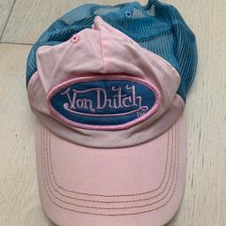 Cappellino con visiera Von Dutch nuovo, rosa e azzurro. Taglia unica, regolabile