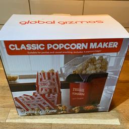 Hello,
Popcorn machine in original box, used once or twice, hence selling as we don’t use it.
Collection only from Yardley, near the Yew Tree,
Tracy