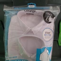 Brand new in unopened packaging. Pack of 2 short sleeved boys school shirts age 8-9yrs. 
COLLECTION ONLY - WILL NOT POST.
CADH ON COLLECTION