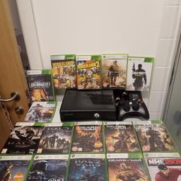 Xbox 360 250gb in good condition and perfect working order with 16 Games and Accessories £80
Contents
Xbox 360 250gb 
Power Supply Unit
HDMI cable
Wired Controller
Xbox headset (not pictured)
16 Games which includes
Battlefield 3 limited edition physical warfare pack
Battlefield 4
Borderlands Game of the year edition
Borderlands 2
Call of duty modern warfare 2
Call of duty modern warfare 3
Halo 3
Halo 3 ODST
Halo Reach
Halo Anniversary
Halo Wars
Gears Of War
Gears Of War 2
Gears Of War 3
Gears O