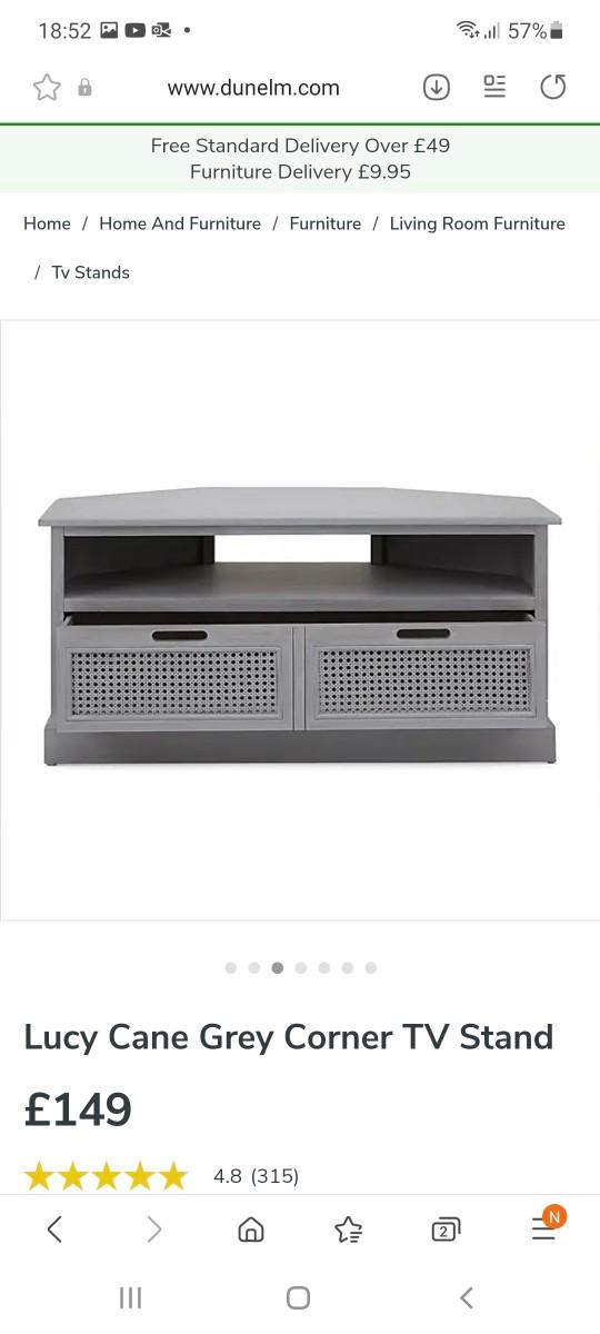 Dunelm grey lucy cane TV unit in BB1 Hyndburn for £70.00 for sale Shpock