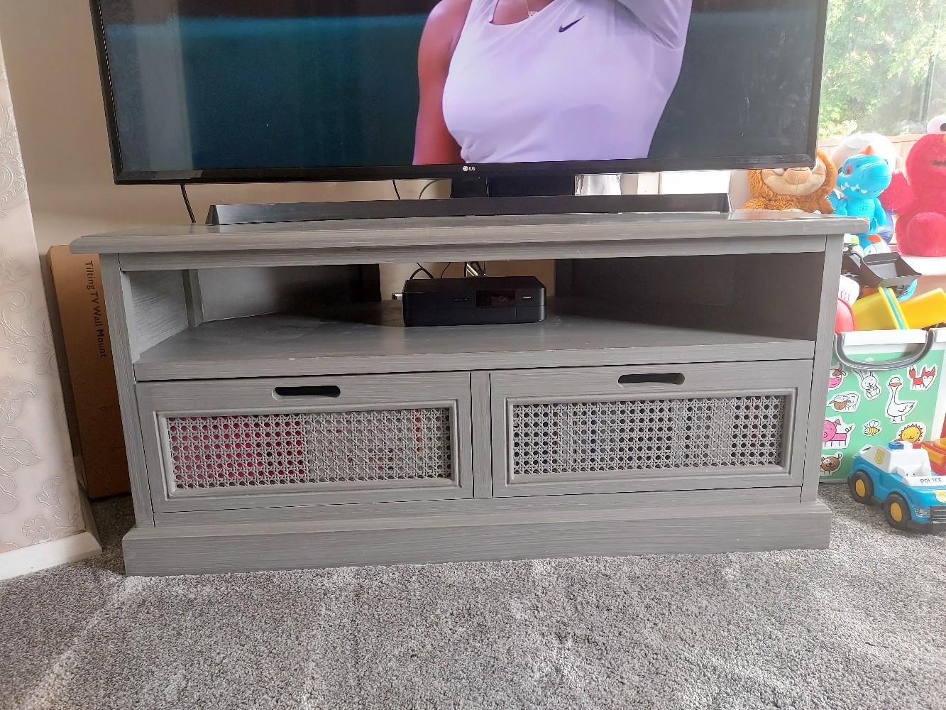 Dunelm grey lucy cane TV unit in BB1 Hyndburn for £70.00 for sale Shpock