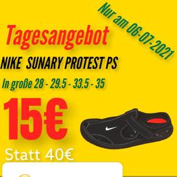 Nike Sunary Protest ps
für nur 15€ anstatt 40 €!
👀25€Rabatt! 👀
Nur gültig am 06.07.2021
Gr 28 - 29,5 - 33,5 - 35