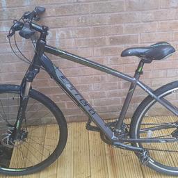 Nice bike to ride only selling due to not being used no more size 28inch wheels, disk breaks, quick release wheels, the seat has a slight tear in it but doesn't effect the use at all. it's it's carrera Cross fire any questions please ask