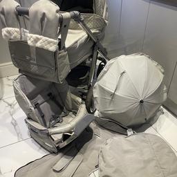 I’m selling my pram with the carrier and toddler part, plus all the accessories as seen.
It does need a bit of tidying up as you can see in the photos.
Sold as seen.
Collection only