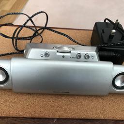This is a set of mains or battery fold in travel speakers. Plus your phone in, MP3 player anything with cable connection. Except for holidays, camping, caravan, camper vans use anywhere. Comes with mains plug and travel bag.