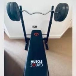 Muscle squad bench press and 40kg of weights all in excellent condition , collection from central Bewdley DY12